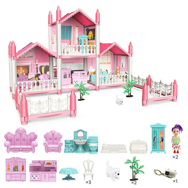 Ensemble de Jeu Maison de Poupée Lumineux Grand : Jouet de Construction Maison de Rêve Amusant
