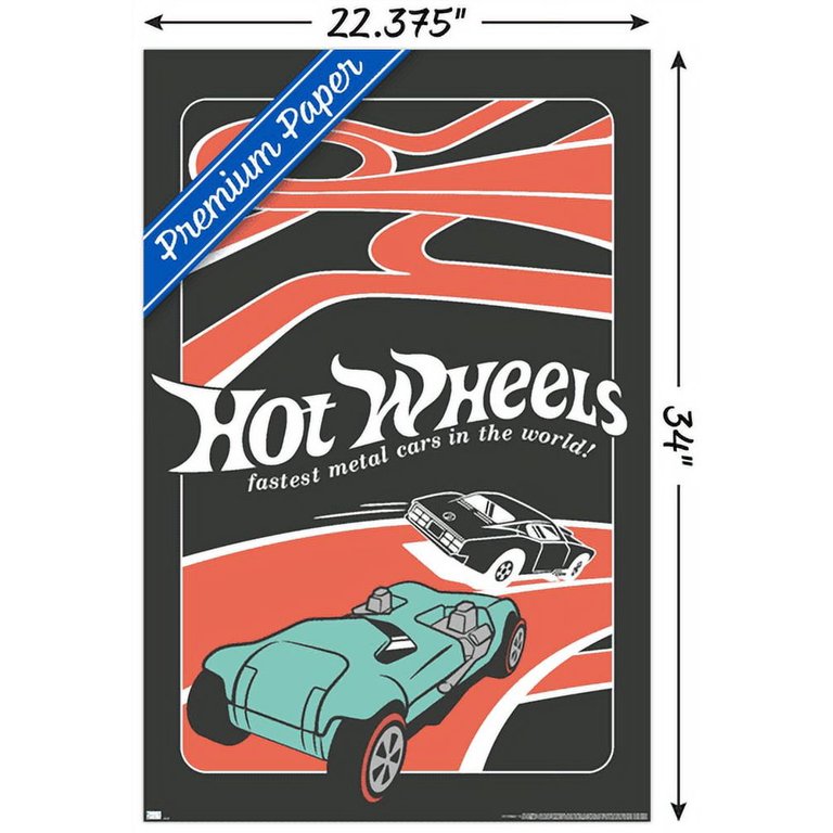Mattel Hot Wheels - Red Minimalist Wall Poster, 22.375