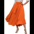 thumbnail image 3 of Vestido Bohemio, Elegante, Informal, de Cintura Alta y Estilo Irregular con Bolsillos para Mujer Naranja Rojo XL, 3 of 9