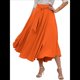 thumbnail image 3 of Vestido Bohemio, Elegante, Informal, de Cintura Alta y Estilo Irregular con Bolsillos para Mujer Naranja Rojo L, 3 of 9