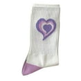 thumbnail image 4 of Viluyesy Crew Socks for Womens, Fashion Hearts Breathable Soft Comfy Cotton Mid-Tube Socks Purple, 4 of 6