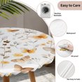 thumbnail image 3 of Orange Floral Spring Round Tablecloth for 36-44 Inch Tables, Fitted Table Cover with Elastic Edge, Butterfly Botanical Summer Waterproof Outdoor Table Cloth Protector for Patio Garden Dinner Picnic, 3 of 9