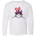 thumbnail image 3 of Inktastic 4th of July Patriot Shark Long Sleeve Youth T-Shirt, 3 of 5