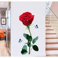 thumbnail image 4 of Autocollants Muraux Fleurs Roses Rouges Design Impression Art Fleurs Décoration Impression Mignonne Fournitures d'Image Salon Chambre Auto-Adhésif, 4 of 7