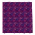 thumbnail image 2 of Ambesonne Poppy Shower Curtain, Stripes Pattern Flowers Print, 69"Wx75"L, Pink and Dark Purple, 2 of 4