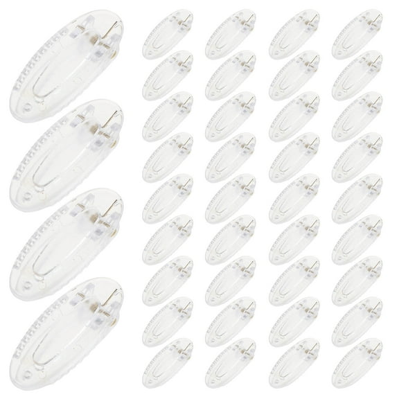 LOLIPPYY 50Pcs Transparent Single Prong Hair Clip Base Plastic Hairpin Blank for Craft Projects