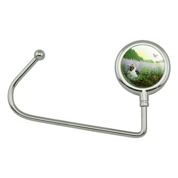 Cat and the Butterfly in the Field Purse Bag Hanger Holder Hook