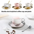 thumbnail image 2 of Naiovety Taza de café con trazado de oro de cerámica de estilo europeo, juego de té, platillo, cuchara, tazas con mango dorado, accesorios de Juegos de servir café y té Gris 200ML, 2 of 6