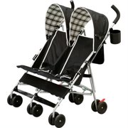 Delta - DX Side by Side Stroller, Black and White Plaid