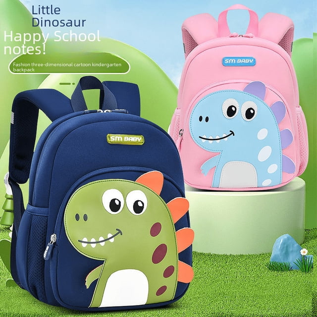Mochila escolar para guardería con diseño de sésamo y dinosaurio, con material antipérdida y para buceo, para niños y niñas