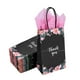 thumbnail image 2 of Bolsas de regalo DjinnGlory Thank You negras con estampado floral con asas, 50 unidades, 2 of 9