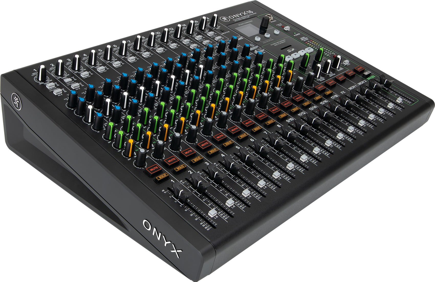 Mackie ONYX16 16-Channel Mixer w/ Multi-Track USB/3-Band EQ+Bluetooth+XLR Cables