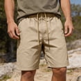 thumbnail image 3 of Havenx 5-Inch Casual Shorts for Men Drawstring Elastic Waist Short with Pockets Stretch Short Pants Summer Lightweight Baggy Soft Lounge Clothing,Earthy Yellow L, 3 of 5