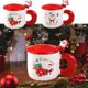 thumbnail image 1 of Taza de Papá Noel onlyliua Cerámica En Forma de Árbol de Navidad Taza de Regalo En Tapa y Cuchara, 1 of 6