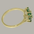 thumbnail image 4 of LBG British Made 10k Yellow Gold Natural Emerald Womens Anniversary Ring - 33 size options - Size 6.75, 4 of 6