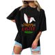 thumbnail image 1 of Blusa informal de manga corta con cuello redondo y estampado de Pascua para mujer Pompotops hfajkhk128300, 1 of 6