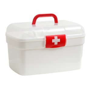 MERIGLARE First Aid Boîte de stockage grande capacité 2 Couche Organizer Étanche à poussière Coque de premiers soins portable pour coudre Voyages Randonnée Voiture Activités en plein air