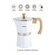 thumbnail image 2 of Cafetera Italiana De Aluminio, Doble Filtrado Espresso Moka Pot Clásica Fácil de Limpiar, Filtro Reutilizable, Compatible con Gas, Eléctrica y Cerámica, 6 Tazas 250 ml, Color Blanco, 2 of 6