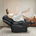 thumbnail image 2 of Breathable Leather Recliner Chair American Design Recliner Chair for Living Room Home Theater Seating(Pu Leather,Black+Black), 2 of 7