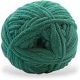 thumbnail image 3 of Size 7 Chenille Yarn, 300g/108yds Jumbo Velvet Yarn, 100% Polyester, Never Compressed to Keep Yarn Fluffy, 1 Pack, Each Skein - 10.5oz/300g, 108yds/120m, Deep Forest Green, Color 117, 3 of 8