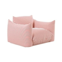 TOV Furniture Saint Tropez Pearl and Red Striped Stuffed Outdoor Armchair
