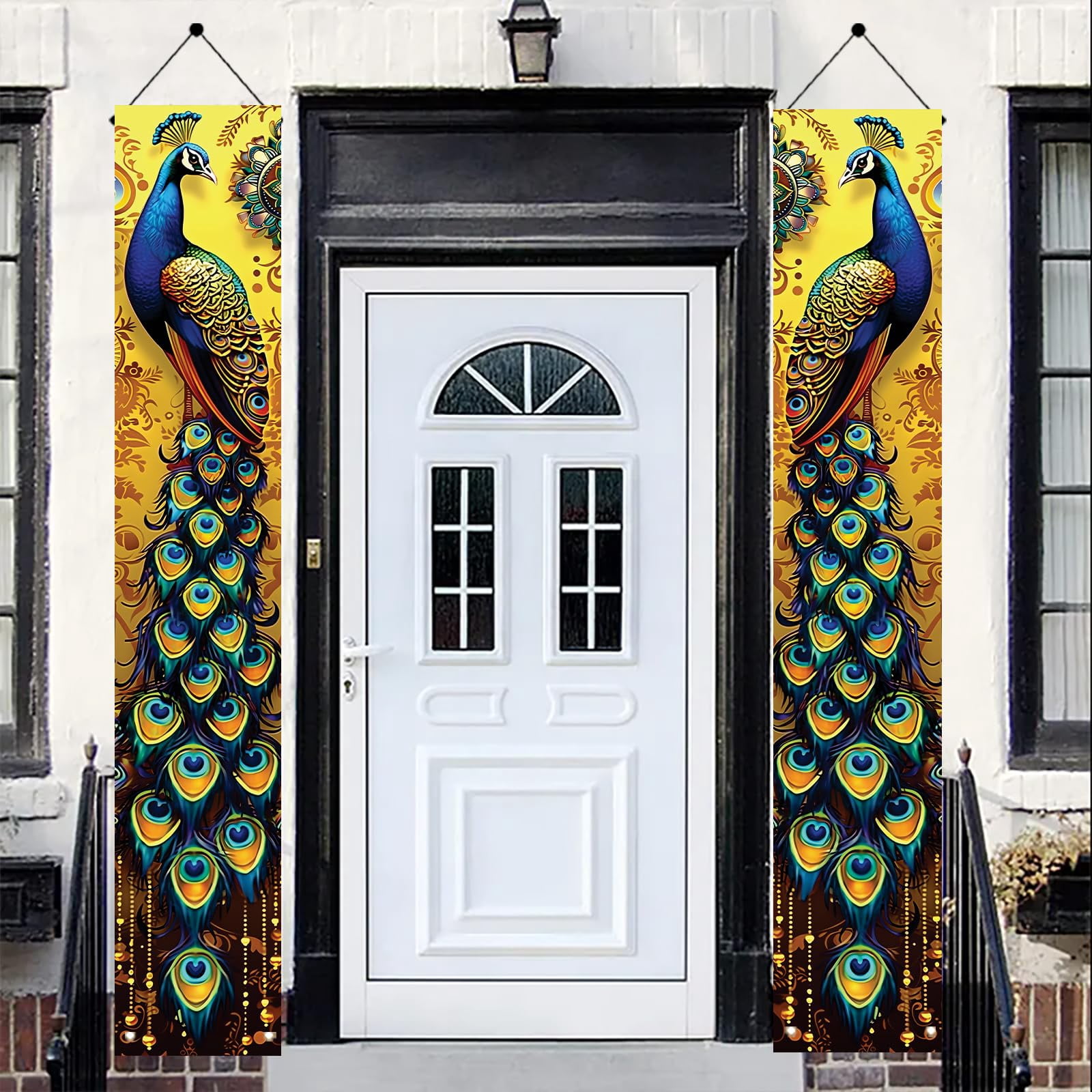 Patriotic Eagle Porch Banners 71x12 Inch American Flag Independence Day Outdoor Decorations Bald Eagle Hanging Porch Signs 4th of July Memorial Day Veterans Day Home Decor