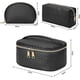 thumbnail image 3 of Toiletry Bag Women Large Capacity Makeup Bag with Waterproof PU Makeup Bag Travel Case 3 Pieces Black, 3 of 5