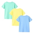thumbnail image 4 of HILEELANG 4-13 Little/Big Boys Light Blue/Yellow/Mint Team Crew Camp 100% Cotton 3-Pack Short Sleeve T-Shirt, Size 8-9, 4 of 8