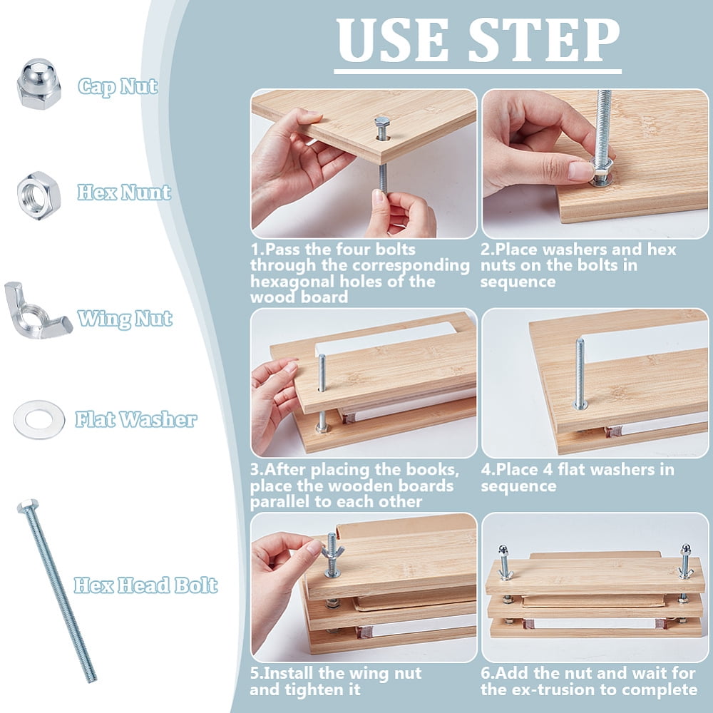 12x7.8x5.4inch 3-Tier Wood Bookbinding Press Hand DIY Book Binding Tools for DIY Bookbinding Crafts and Sewing SuppliesDIY