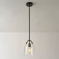 thumbnail image 4 of Globe Electric 1-Light Matte Black 54" Pendant Light with Clear Glass Shade, 91006245, 4 of 7