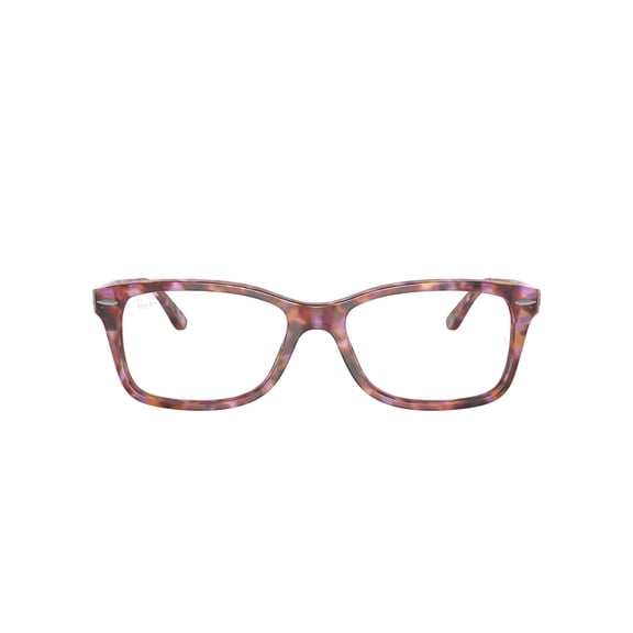 Ray-Ban RB5428 Optics Glasses, Prescription Eyeglasses with Case, Demo Lens/Red and Purple Havana, Size 55