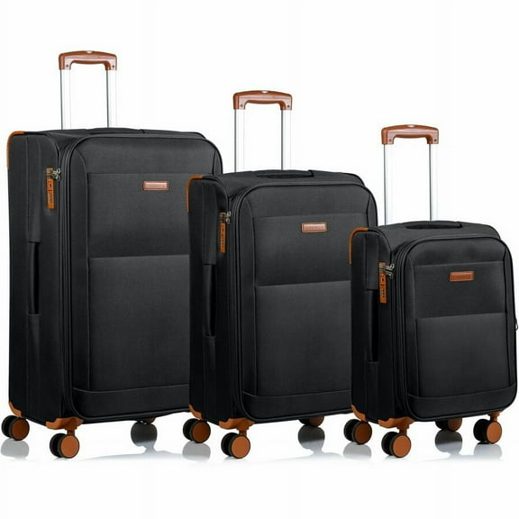 CHAMPS Classic Collection, 3-piece Softside Luggage set, Black