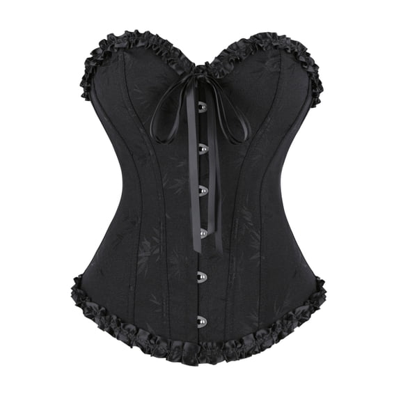 Black Corset Top for Women Bustier Vintage Renaissance Lace up Medieval Waist XS