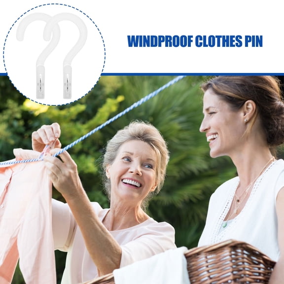 12 Pcs White Hook Clothespin Hangers Multi-Use Hanging Clips for Curtains Bathroom Household Organization