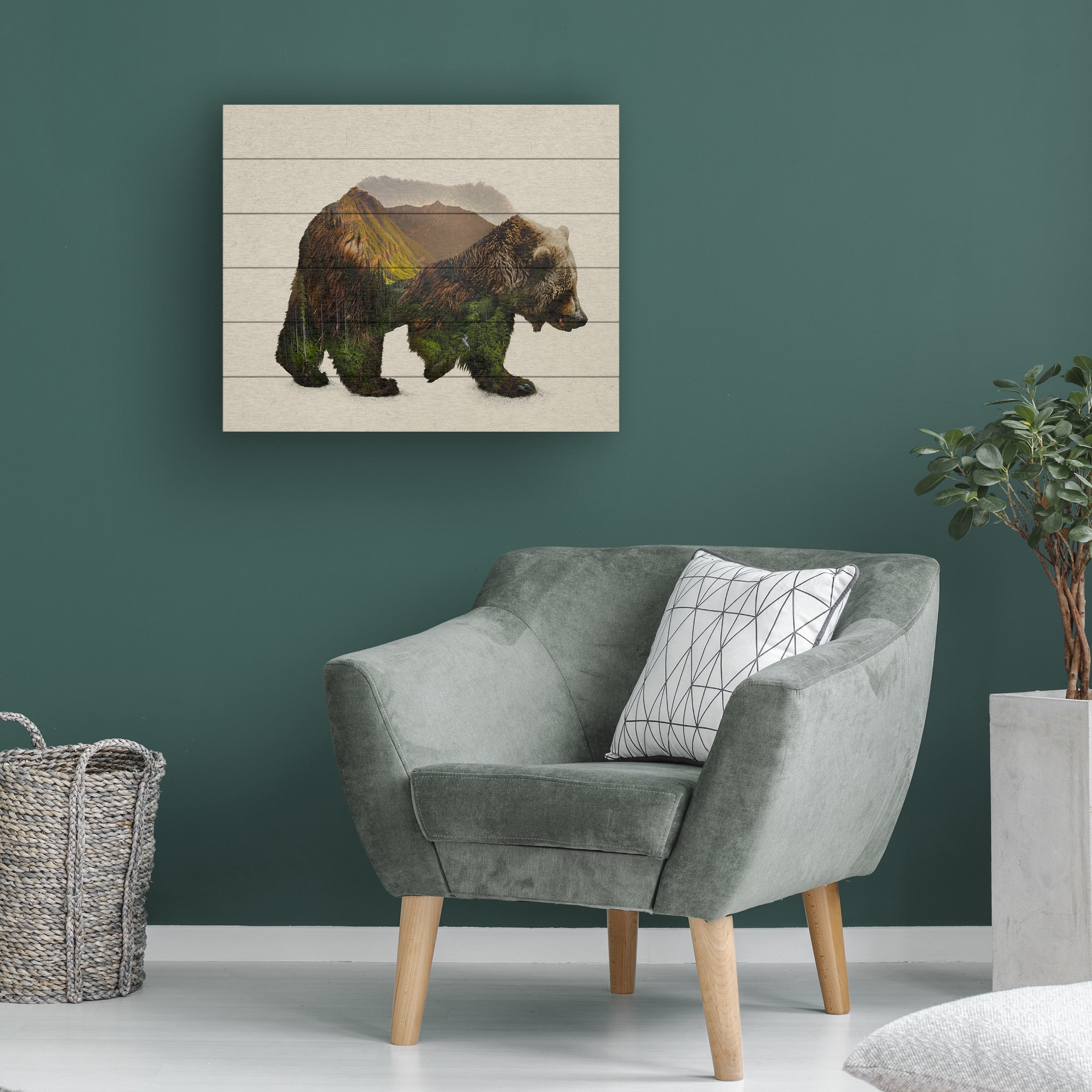 Davies Babies 'North American Brown Bear' Wood Slat Art 18x22