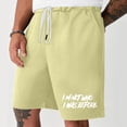 thumbnail image 4 of MIUOWANP Men's Lace-up Elastic Waist Sports Shorts with Pocket Pattern Print Exercise Fitness Home Casual Shorts,Size L(6)Beige, 4 of 5