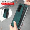 thumbnail image 2 of Nalacover Case for Samsung Galaxy Z Fold 5, Slim Vintage Cloth Case for Galaxy Z Fold 5 with S Pen Holder, Shockproof Anti-Scratches Anti-Fingerprints Full Protection Folding Cover,Green, 2 of 9