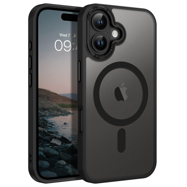 Funda magnética BENTOBEN para iPhone 16 negra translúcida