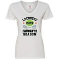 thumbnail image 3 of Inktastic Lacrosse Is My Favorite Season Women's V-Neck T-Shirt, 3 of 5