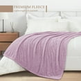 thumbnail image 4 of Exclusivo Mezcla Fuzzy Fleece Twin Size Bed Blanket, Lightweight Fluffy Solid Velvet Twin Blankets, 60x80 Inches, Light Purple, 4 of 11