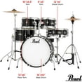 thumbnail image 5 of Pearl Roadshow Junior 5-Piece Drumset w/ 16" Bass Drum, Hardware & Cymbals - Jet Black, 5 of 8