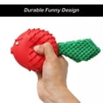 thumbnail image 2 of Juguetes masticables para perros con robot azul para masticadores agresivos, juguetes de goma para perros para entrenamiento y limpieza de dientes, interactivo duradero (rojo-verde), 2 of 5