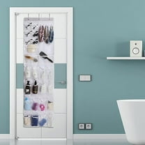 Mrmaere Over The Door Shoe Rack for Door with 16 Large Mesh Pockets Fitted Hanging Shoe Organizer Sturdy Closet Door Shoe Storage White