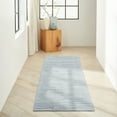 thumbnail image 4 of Calvin Klein  Linear Modern Textured Shimmer Shag Area Rug 2'3" x 8' - Light Blue, 4 of 5