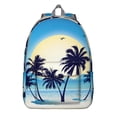 thumbnail image 1 of Tropical Paradise Backpack, Hawaii Palm Tree School Bag with Summer Beach Palm Trees Design, Vibrant Tropical Sunset, Minimalist Boho Style, 1 of 5
