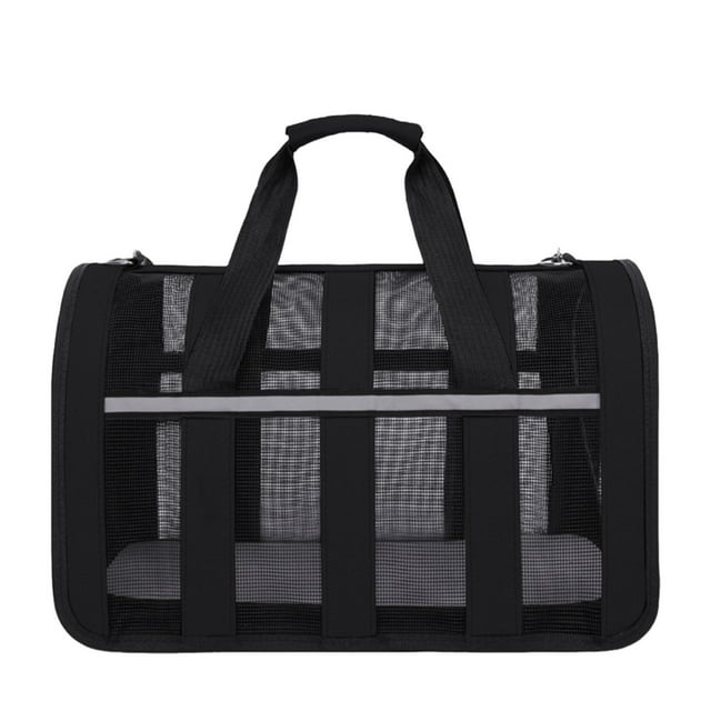Sac à Main Pliable Portable pour Chats avec Filet Respirant Durable et Tapis Lavable pour Usage Intérieur Extérieur