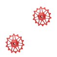thumbnail image 3 of Sonducket Polea de cerámica para bicicleta de carretera negra/roja/dorada accesorio de desviador trasero rodillo de rueda profesional resistente al Rojo 14T 2piezas Sonducket CBP386390, 3 of 5