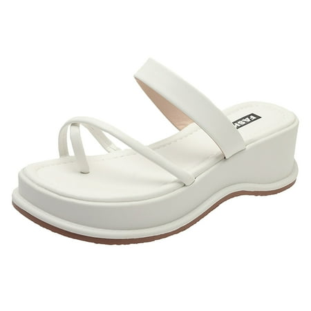 

Sandals Women Summer Women Fashion Sandals Pinch Toe Wedge Heel Thick Sole Solid Color Open Toe Casual Comfortable