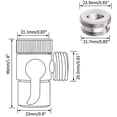 thumbnail image 2 of Desviador de grifo de ducha de 3 vías con cierre, adaptador de latón cromado, válvula desviadora de ducha para fregadero de cocina o baño, lavadora M22 x M24, 2 of 5