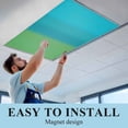 thumbnail image 5 of 2 Pack Color Ombre Striped Fluorescent Light Covers for Ceiling Lights Minimalist Green Teal Blue Gradient Modern Magnetic Ceiling Light Covers Overhead Light Filters for Office Classroom Home, 5 of 9
